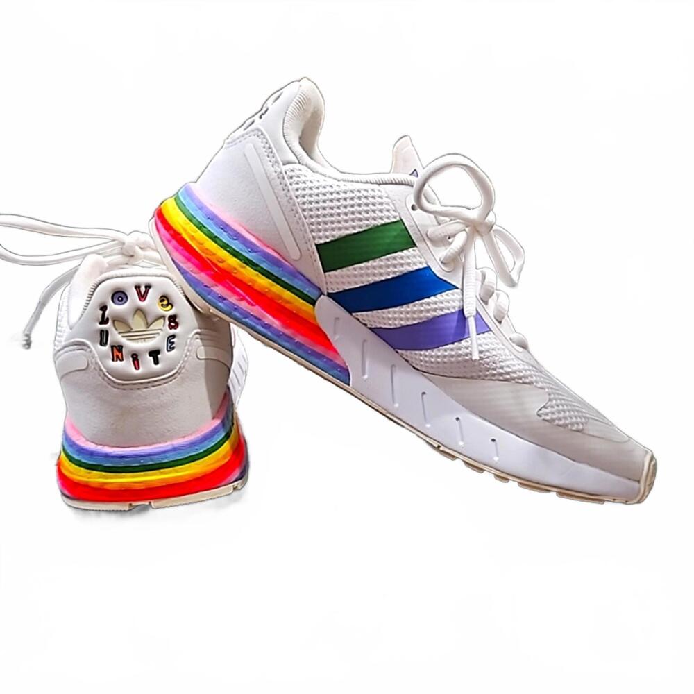 "ADIDAS" "love unites" size 6, Unisex, athletic shoes
